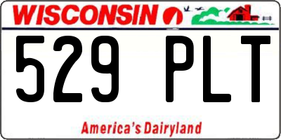 WI license plate 529PLT