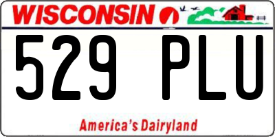 WI license plate 529PLU