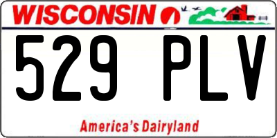 WI license plate 529PLV