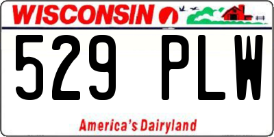 WI license plate 529PLW
