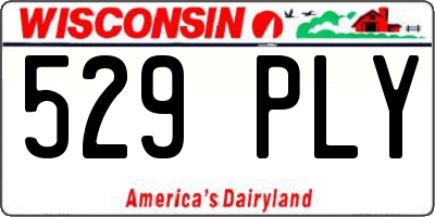 WI license plate 529PLY