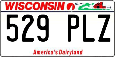 WI license plate 529PLZ