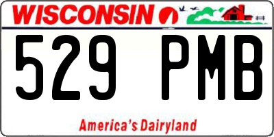WI license plate 529PMB