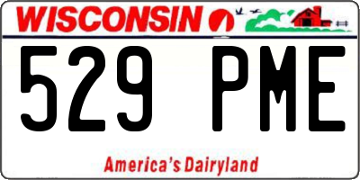 WI license plate 529PME