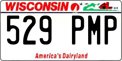 WI license plate 529PMP