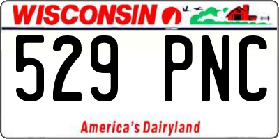 WI license plate 529PNC