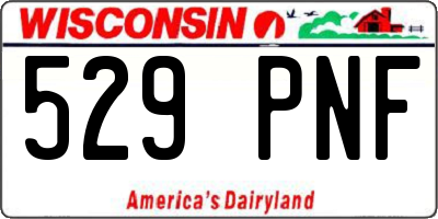 WI license plate 529PNF