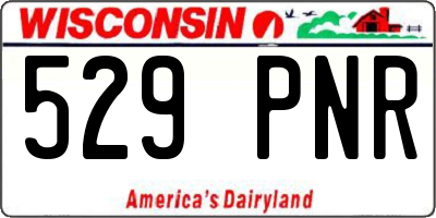 WI license plate 529PNR