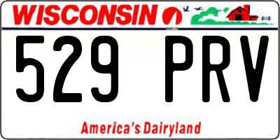 WI license plate 529PRV