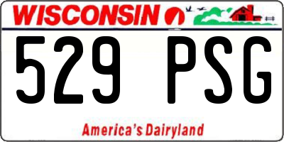 WI license plate 529PSG