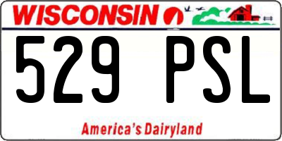WI license plate 529PSL