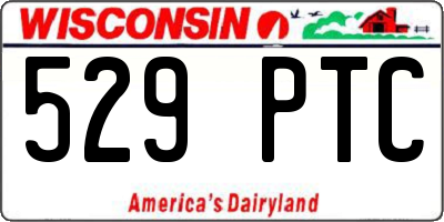 WI license plate 529PTC