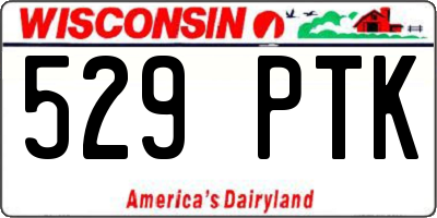 WI license plate 529PTK
