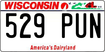 WI license plate 529PUN