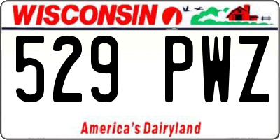 WI license plate 529PWZ