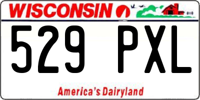 WI license plate 529PXL