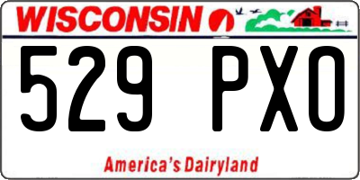 WI license plate 529PXO