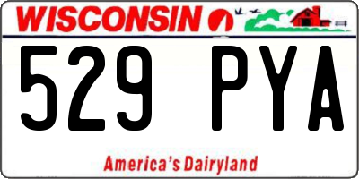 WI license plate 529PYA