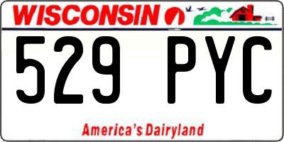 WI license plate 529PYC