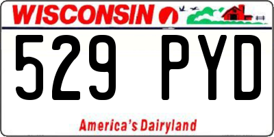 WI license plate 529PYD