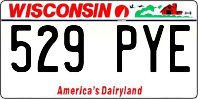 WI license plate 529PYE