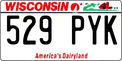 WI license plate 529PYK