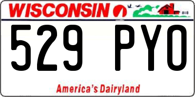 WI license plate 529PYO