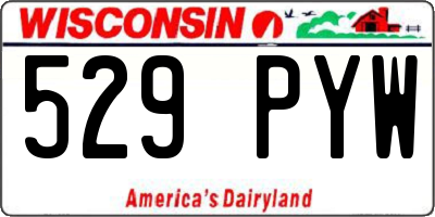 WI license plate 529PYW