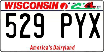 WI license plate 529PYX