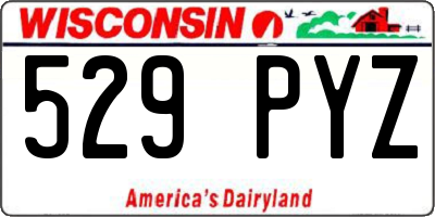 WI license plate 529PYZ