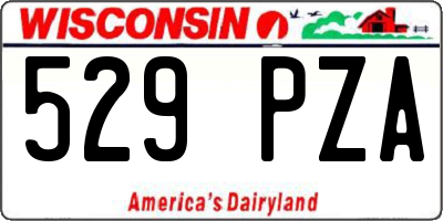 WI license plate 529PZA