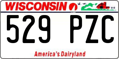WI license plate 529PZC