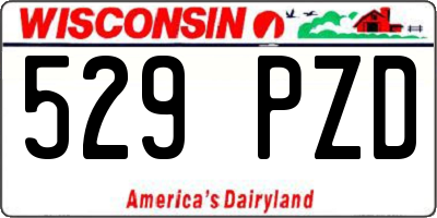 WI license plate 529PZD