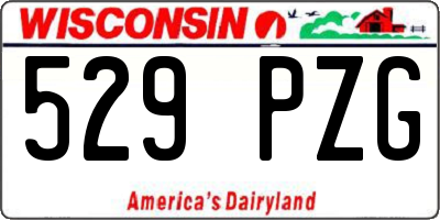 WI license plate 529PZG