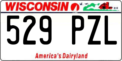 WI license plate 529PZL