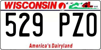 WI license plate 529PZO