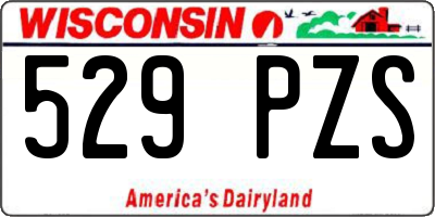 WI license plate 529PZS