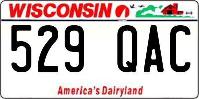WI license plate 529QAC