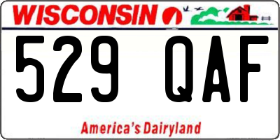 WI license plate 529QAF