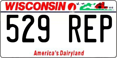 WI license plate 529REP