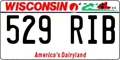 WI license plate 529RIB