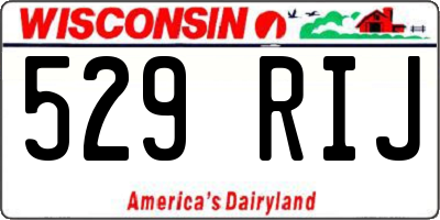 WI license plate 529RIJ