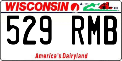 WI license plate 529RMB