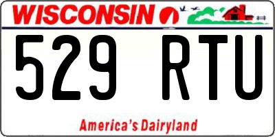WI license plate 529RTU