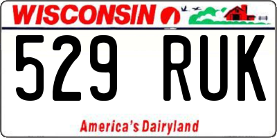 WI license plate 529RUK