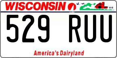 WI license plate 529RUU