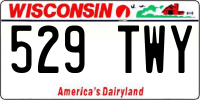 WI license plate 529TWY