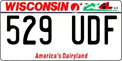 WI license plate 529UDF