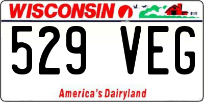 WI license plate 529VEG