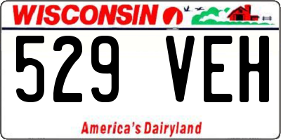 WI license plate 529VEH